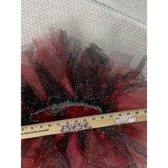 Handmade Ribbon Tulle Pink Black Sparkle Tutu - Picture 3 of 4